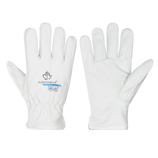 Superior 378GKTFG Grain Goatskin Leather Drivers Glove with Keystone Thumb and Kevlar/Glass Lined Size M