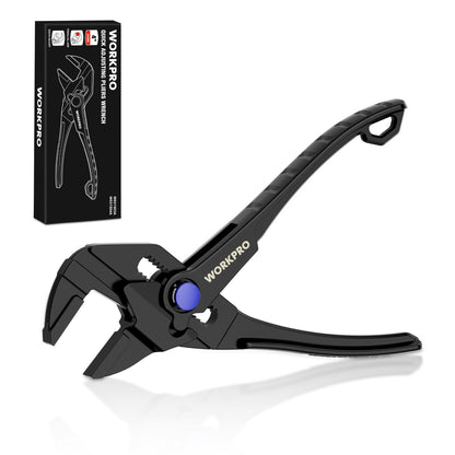 WORKPRO Mini Pliers Wrench — 4" Compact Adjustable Smooth-Jaw Pliers, Anti-Rust Alloy Steel Wrench Pliers for Tight Spaces, Home & Versatile Use, Black