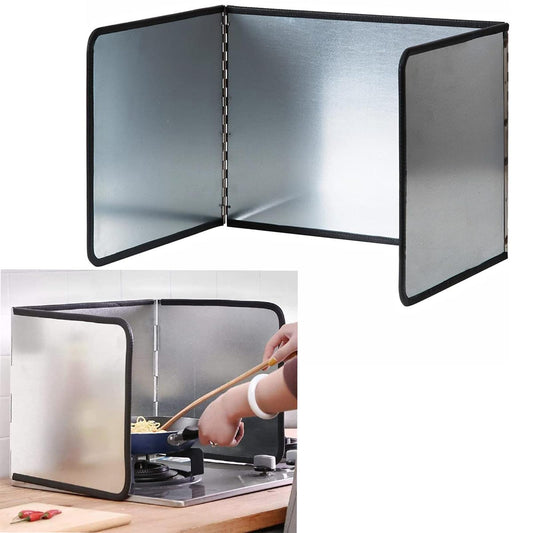 Nonstick 3 Sided Splatter Guard Grease Splatter Screen Splash Guard Stainless Steel Backsplash Protector Stove Side Guards Folding Kitchen Oil Baffle for Stove Top Frying Pan (Small)