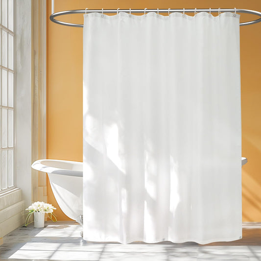 Seenus 84 inch Extra Long Waterproof Fabric Shower Curtain, Long Shower Curtain Liner with 3 Extra-Large Magnets, 72'' x 84'' Machine Washable White Cloth Shower Curtain Lightweight for Bathroom