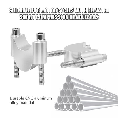 Vkinman 7/8 Inch Aluminum Handlebar Risers 30MM Height Replacement for Honda Kawasaki Suzuki ATV Dirt Bike Yamaha (Silver)