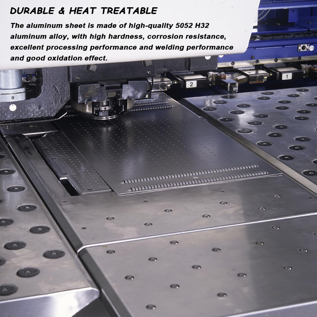 1 Pack 5052 H32 Aluminum Sheet Metal 12” x 12”x 1/16”(0.06") Flat Plain Thin Aluminum Plate Covered with Protective Film, Rectangle Aluminum Metal Plate for Crafting lndustry, 1.5mm