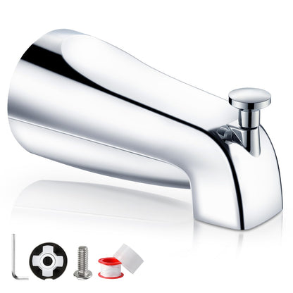 Bathtub Faucet Easy to Install Tub Spout with Diverter,North American Standard Tub Faucet Replacement Fits 1/2" Copper Water Tube(5/8" Diameter) with Hex Wrench Chrome Finish