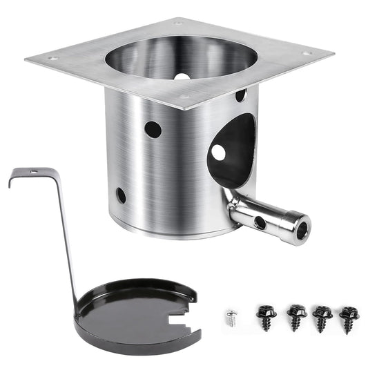 304 Stainless Steel Fire Burn Pot Replacement Parts for Traeger, Pit Boss Pellet Grills, Pellet Grill Replacement Parts for Traeger Pro 22/34, Camp Chef, Z Grills, Fire Pot with Ash Remover & Screws
