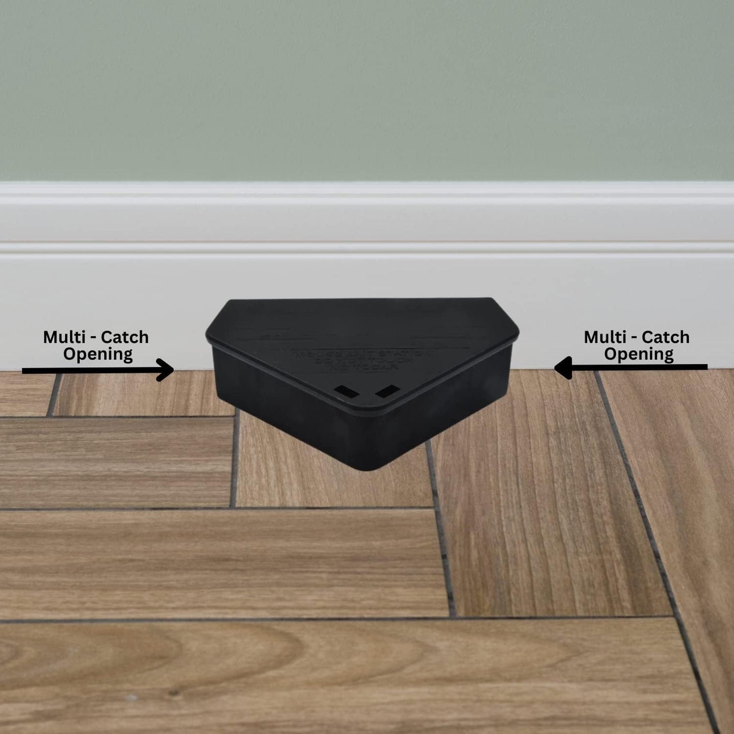 Lockable Mouse Bait Station, Heavy Duty Reusable Bait Box for Indoor and Outdoor Use, Tamper Resistant Design, 6 Pack with 2 Keys, Black