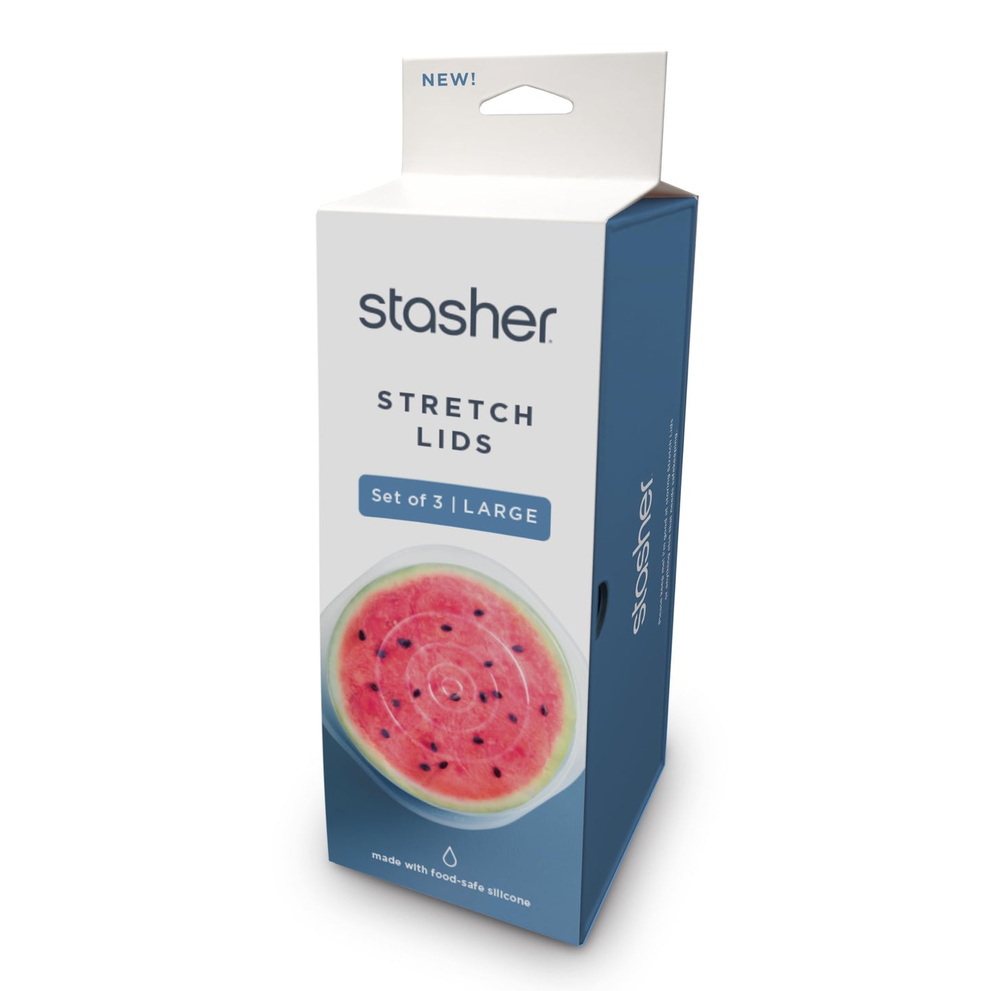 Stasher Premium Reusable Silicone Stretch Lids 3-Pack Box - Large, Clear, 9” Lids, Airtight Seal, Food Container Covers, BPA Free, Leak-Free, Dishwasher Safe, Microwave Safe, Eco-Friendly