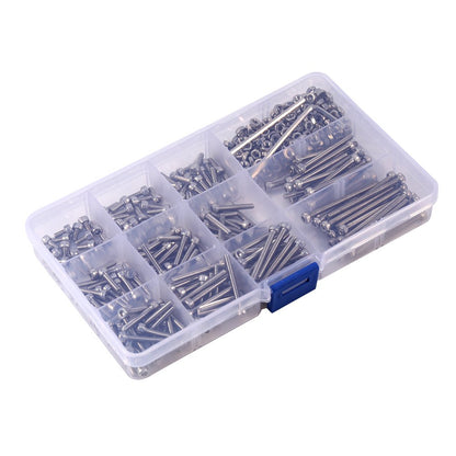 M3 Screws Set, 440pcs M3 Stainless Steel Hex Socket Head Cap Screws Hexagon Allen Bolt Screw Nuts Assortment Kit with 2 Allen Key Screw Bolt
