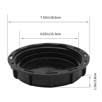 ZUDKSUY 2 Pcs Plastic IBC Storage Tank Caps, Black 6 Inch Leak-Proof Design IBC Tote Tank Cover with Gasket for Chemical Industrial Liquid Storage Tank