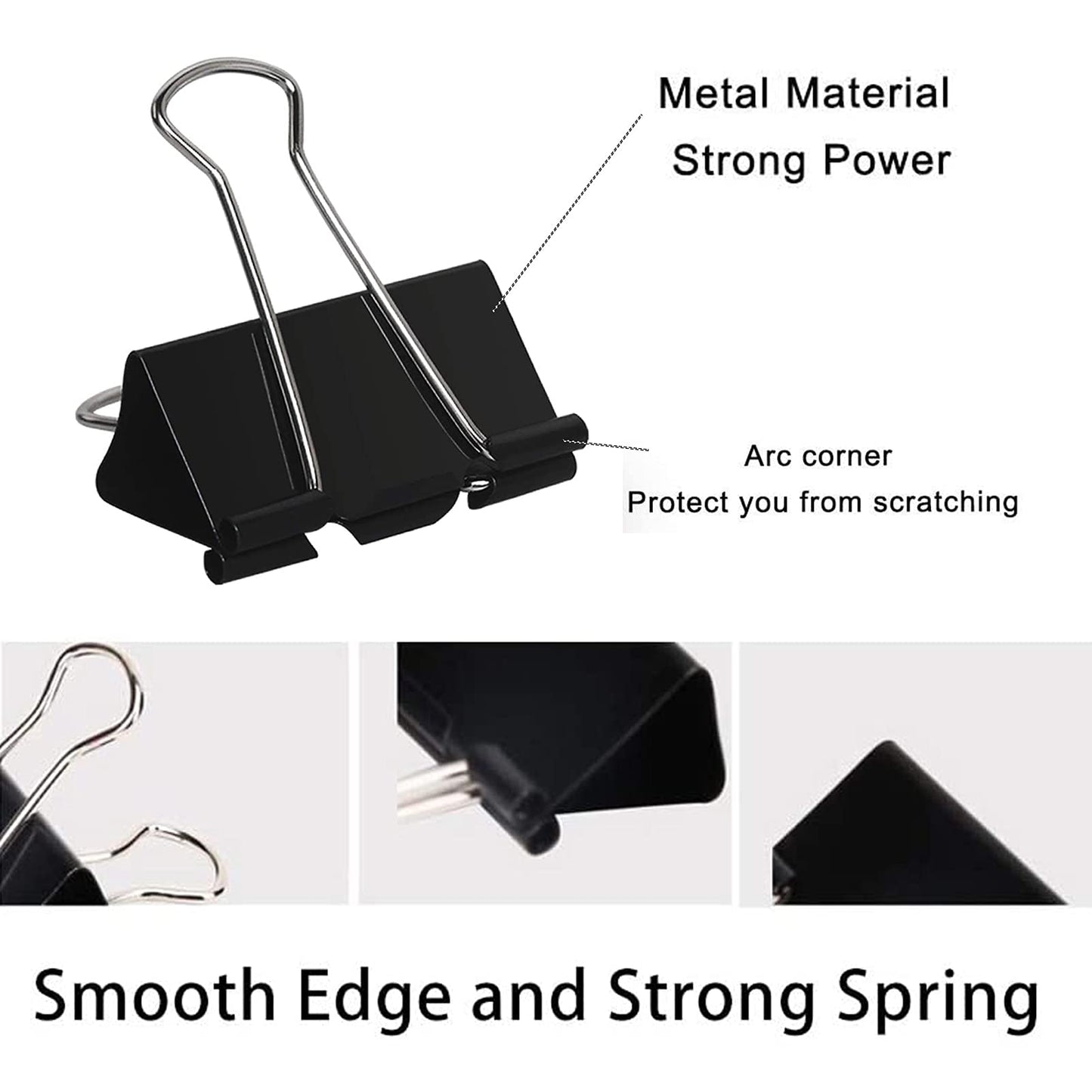Extra Large Binder Clips 2.4 Inch (24 Pack), Upgrade Giant Binder Clips Big Paper Clips Clamps for Office and Home Supplies, Black