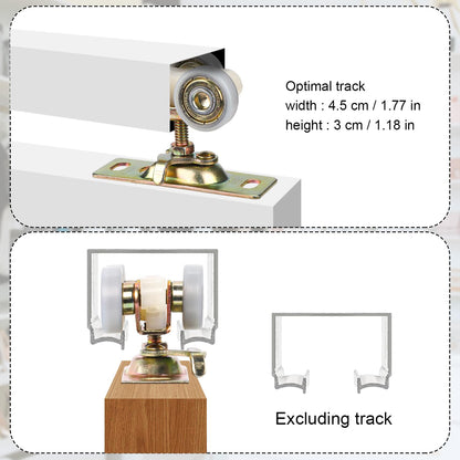 Sliding Pocket Door Hardware Kit, Sliding Door Top Hanger Rollers Wheels for 1-3/8 Inch Thick Doors, Johnson Part 1125 & 1500 Hardware Compatible with 100, 134F, 138F, 2610F Series