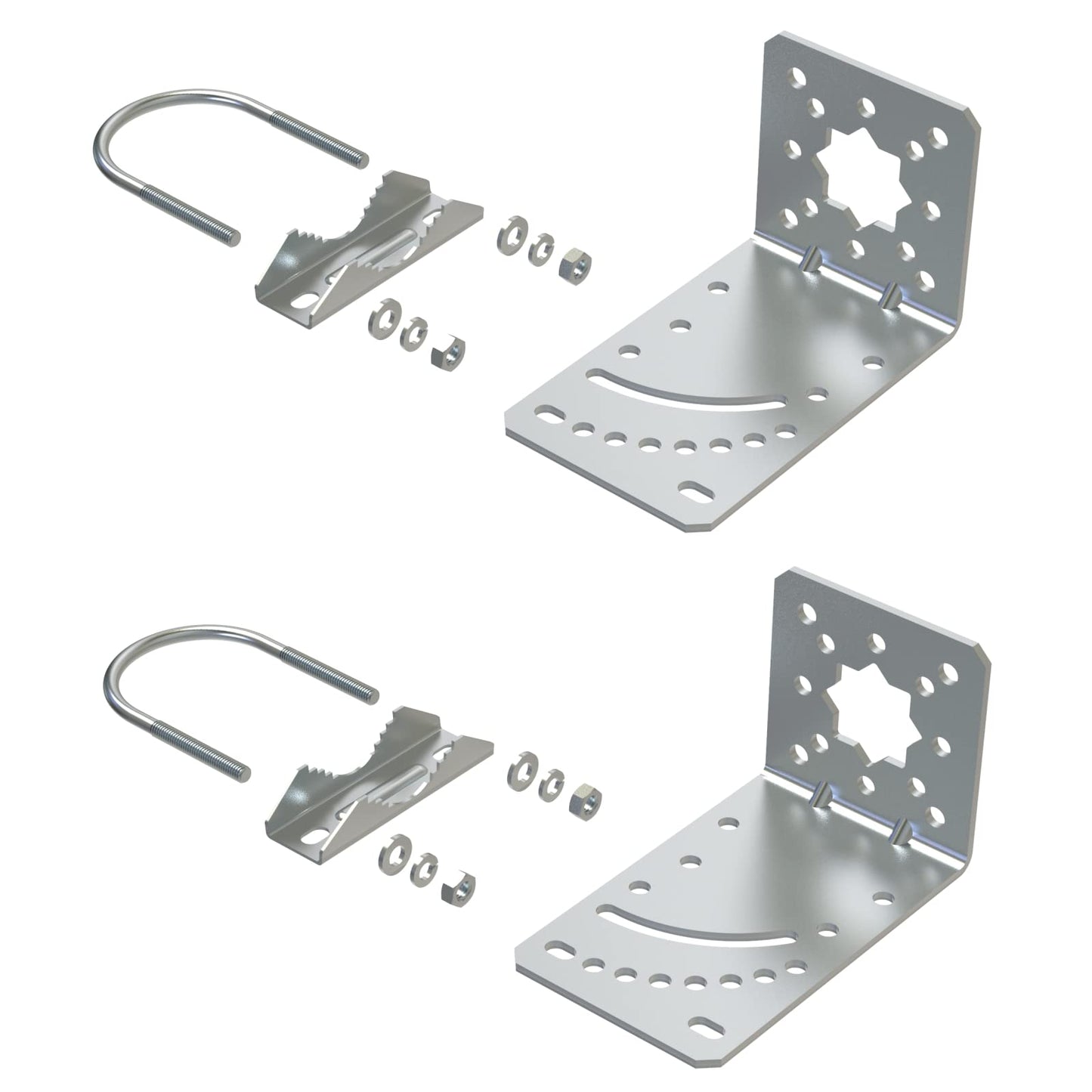 Aimeboost 2 PCS Pole Mount Bracket to Wall Hardware Accessories for Outside Home Antenna Adjustable Angle
