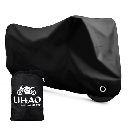 LIHAO Motorcycle Cover Waterproof Outdoor Motorbike Protection Cover Fits up to 96.5 inches Motorbike Cover with Storage Bag All Season Protection (XL)