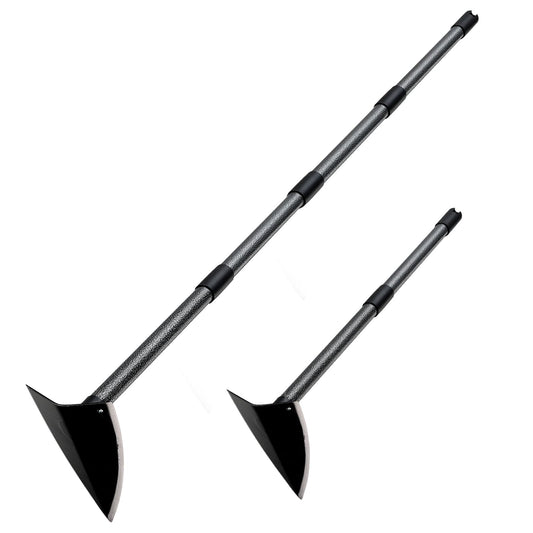 Garden Hoe Tool,Triangle Gardening Hoe with Sharp Blade for Digging,Weeding,Cutting and Loosing Soil,60 Inch Adjustable Length Metal Handle
