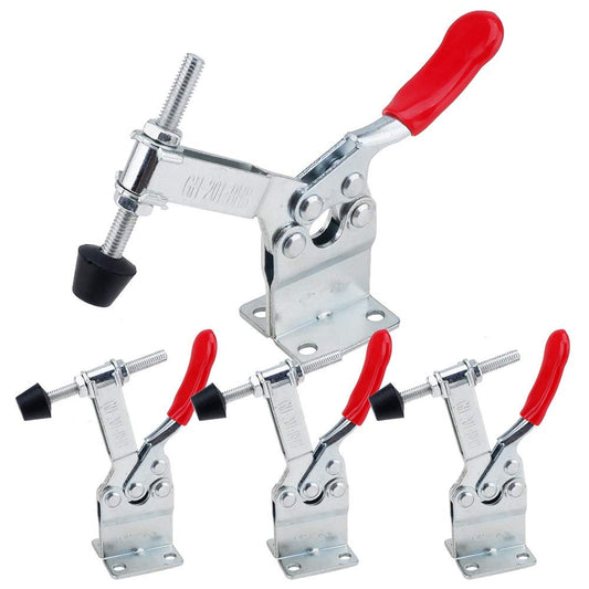 E-TING 4Pcs Hand Tool Toggle Clamp 201B-Upgrade Horizontal Clamp Antislip Quick Release Tool (Heightened 201BHB Toggle Clamp)