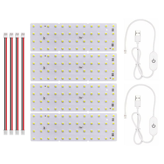 BambooSegD 4pcs Lithophane LED Backlight Board Kit KC009 KC010 for Bambu Lab H2D/X1/P1P/A1 LED Light Board LED Backlights Makerworld Model Parts USB 3D Print Accessory Photo Model DIY Light Box