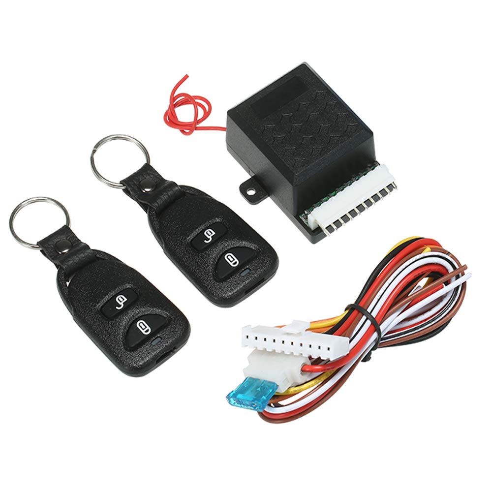 Shkalacar 12V Universal Car Auto Remote Central Kit, Door Locking Vehicle Keyless Entry System, Auto Remote Lock System with 2 Remote Controls