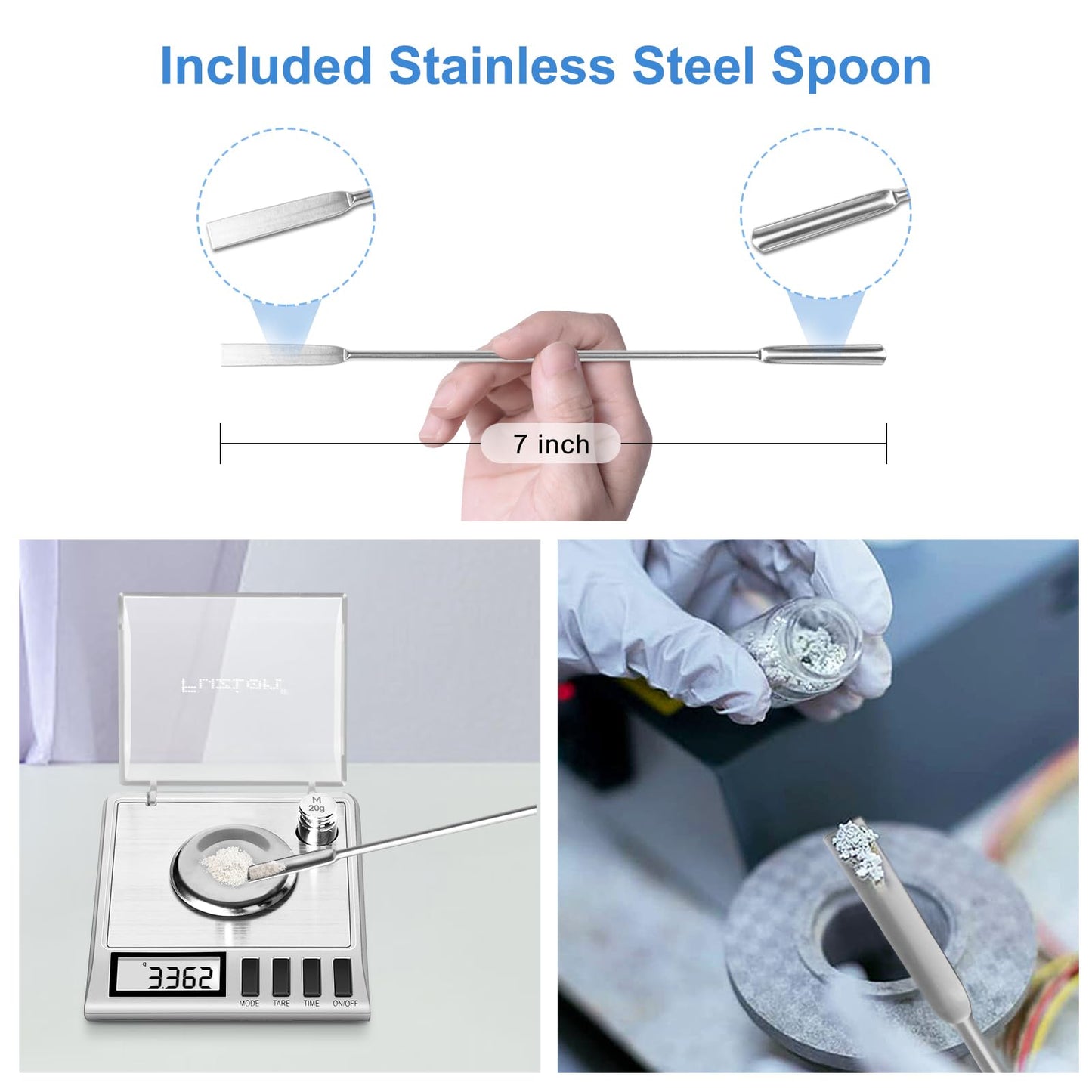 Fuzion Milligram Scale, 50g/0.001g Digital Milligram Scale with Calibration Weights, Jewelry and Gem Scale, Mg Scale for Powder Medicine, Reloading, Includes Scoop, Powder Pan and Tweezers