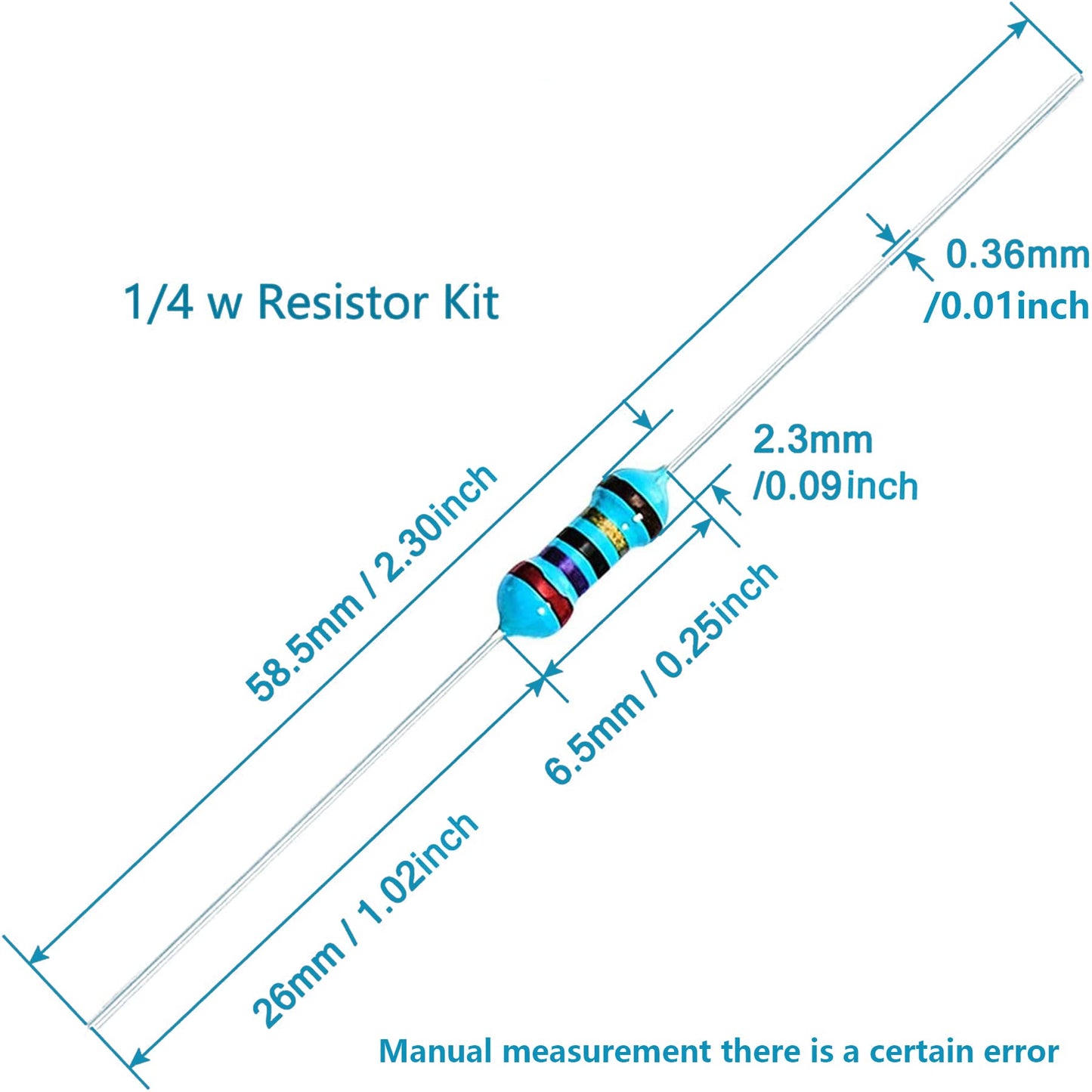 3120pcs 156 Values Metal Film Resistor Kit Minidodoca 1 Ohm-10M Ohm 1/4W 0.25 watt ±1% Tolerance Fixed Resistors Assortment Kit RoHS Compliant 100 1000 1k 10k 100k ohm Resistor Pack for DIY Projects