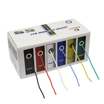 CBAZY™ Hook up Wire Kit (Stranded Wire Kit) 22 Gauge Flexible Silicone Rubber Electric Wire 6 Colors 19.6 feet Each 22 AWG