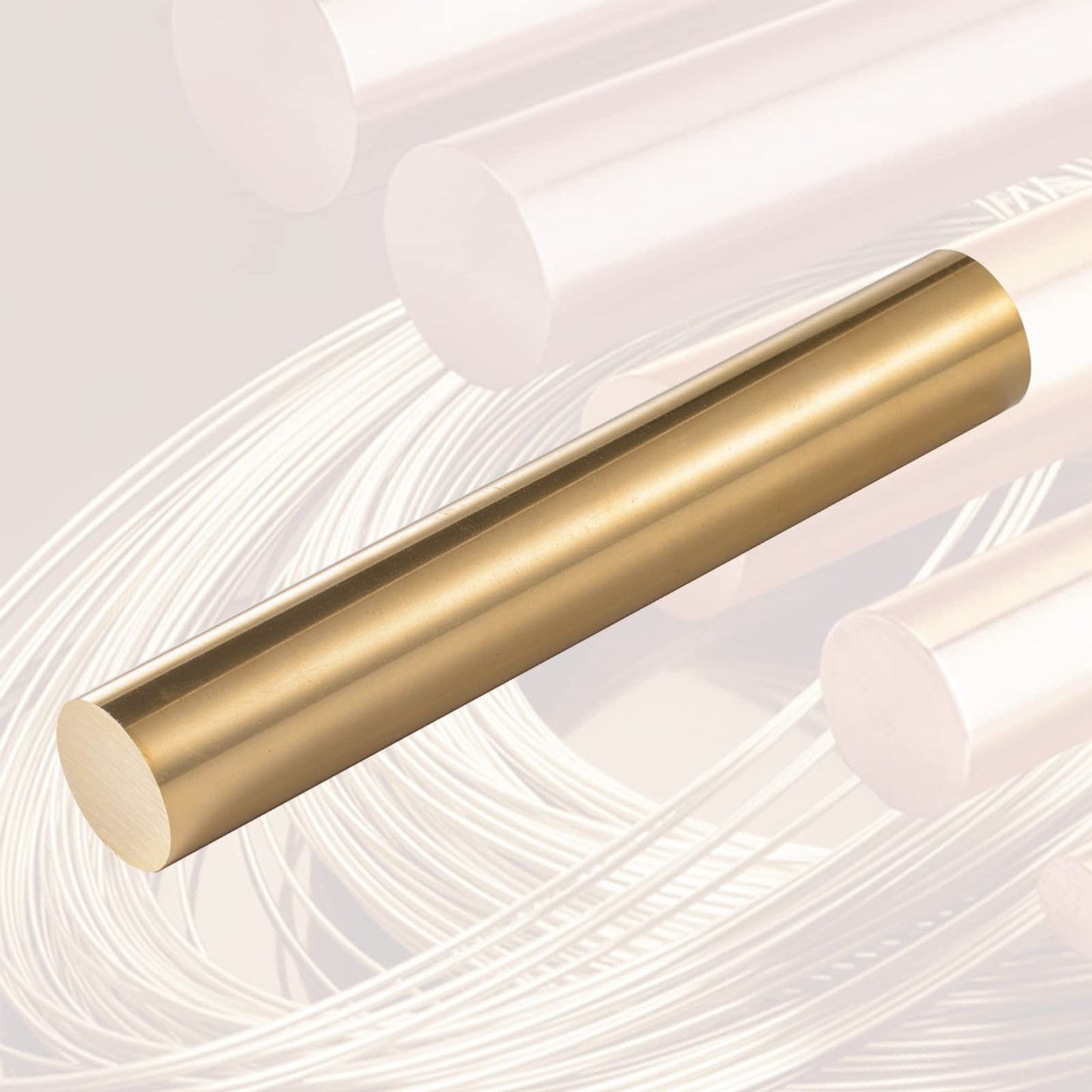 USAMILY 1 inch (25mm) Brass Solid Round Rod Lathe Bar Stock, 6 inch(152.4mm) in Length