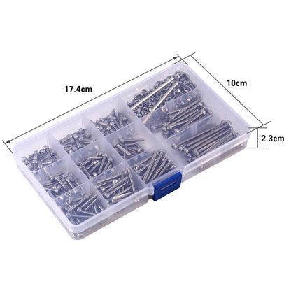 M3 Screws Set, 440pcs M3 Stainless Steel Hex Socket Head Cap Screws Hexagon Allen Bolt Screw Nuts Assortment Kit with 2 Allen Key Screw Bolt