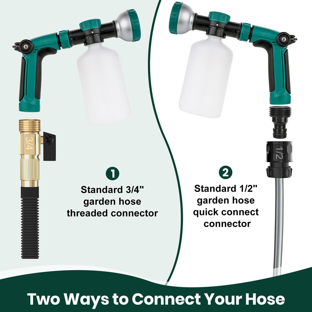 VENETIO 8-Dial Hose Attachment Spray Gun for Liquid Fertilizer/Soap | Precision Lawn & Garden Feeder for Uniform Fertilizing and Watering Plants | Hose-End Nozzle Sprayer with 500mL Bottle