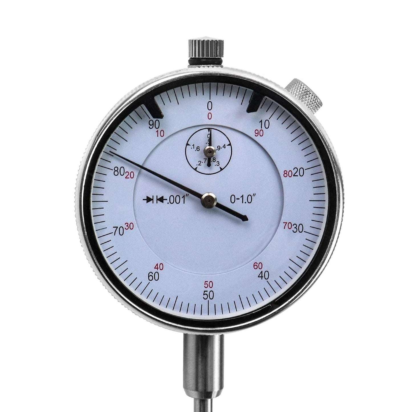 QWORK Dial Indicator, 0-1" Measurement Gauge Stainless Steel and 0.001" Precision, with Locking Screw
