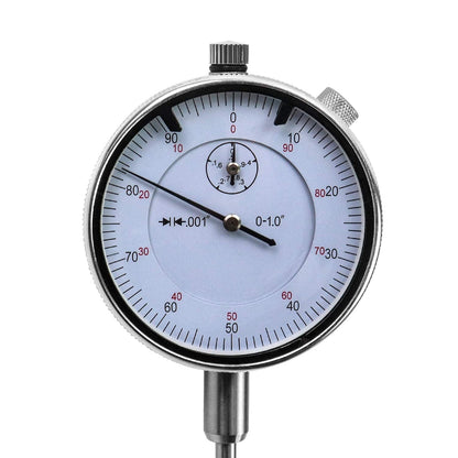 QWORK Dial Indicator, 0-1" Measurement Gauge Stainless Steel and 0.001" Precision, with Locking Screw