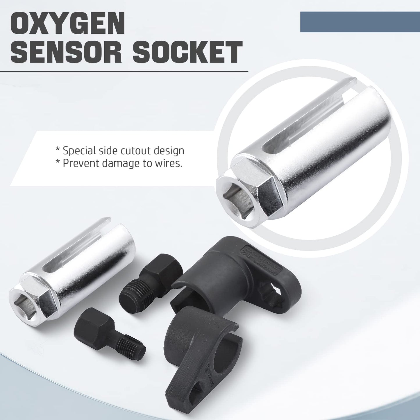 DASBET 5 Piece 3/8" Drive Oxygen Sensor Wrench Socket Set