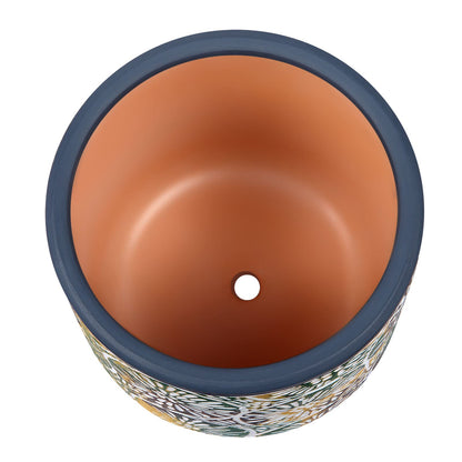 3 Piece Ceramic Plant pots Indoor Flower Pots Set with Drainage Holes, 5.7/4.7/3.5/inch,Nursery Planting Pot for Indoor Plants, Succulents,Snake Plant, African Violet, and Cactus (Blue)