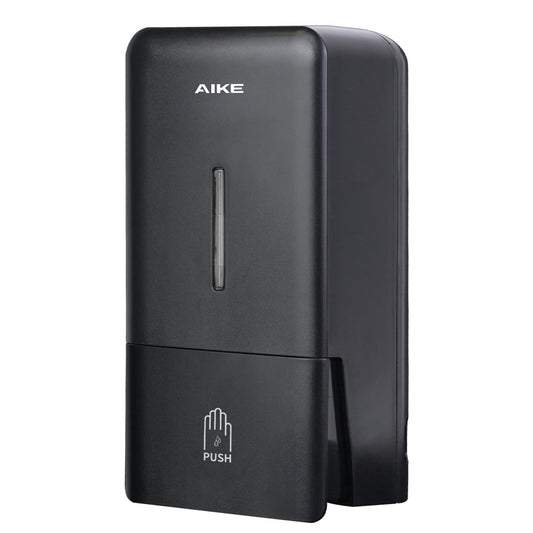 AIKE Wall Mount Liquid Soap Dispenser for Commercial Bathroom 27oz 800ml Large Capacity Manual Push Pump Black