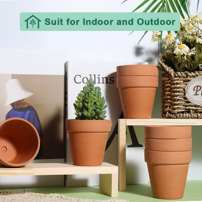 vensovo 3 Inch Terra Cotta Pots with Drainage - 20 Pack Clay Flower Pots, Succulent Nursery Pots Great for Plants, Crafts, Wedding Favor