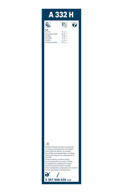 Bosch A332H / 3397008635 Rear Original Equipment Replacement Wiper Blade - 13" (Pack of 1)