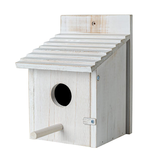 NATUREYLWL Wooden Bird Houses for Outside, Outdoor Bird House with Pole, Weatherproof Birdhouse for Finch,Bluebird,Cardinals, Hanging Birdhouses, Nesting Box for Garden Birds