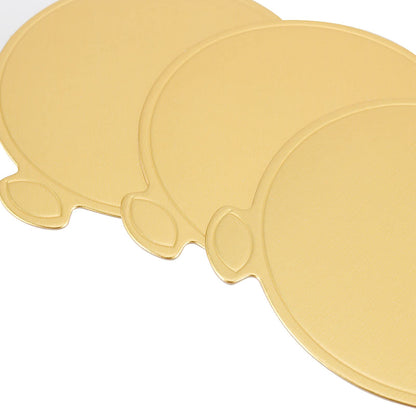 SEUNMUK 300 Pcs 3.5 Inch Mini Round Golden Cardboard Mousse Cake Base, Food Grade Grease-Proof Disposable Golden Cake Cardboard