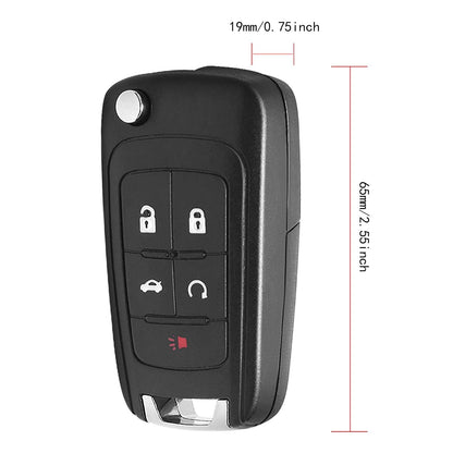 VOFONO 5 Buttons Flip Car Key Fob Fits for Chevy Camaro 2010-2018/Chevy Cruze 2011-2016/Chevy Equinox 2010-2019/Chevy Malibu 2013-2016 Replacement for P/N: OHT01060512