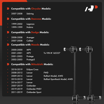 A-Premium 2 x Front Sway Bar Links Stabilizer Bar Links, Compatible with Mitsubishi Outlander (PHEV & Sport), Lancer, Eclipse Cross, Dodge Avenger, Caliber, Chrysler Sebring, Mazda MPV, Protege (5)