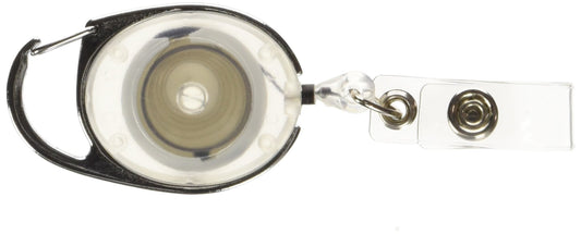 GBC BadgeMates Translucent Carabiner Badge Reel, Retractable Cord, Up to 3 Foot Extension, Clear, 10 Reels Per Pack (3748079)