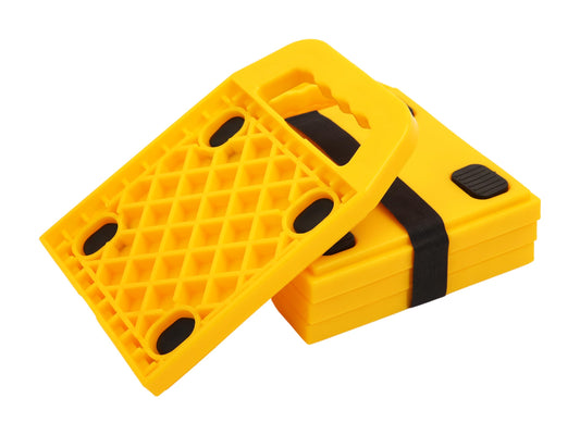 PEAKTOW RV Stabilizer Jack Pads, Anti-Slip Camper Leveling Blocks, UV-Resistant, Stackable with Handle and Strip, 6.5” x 6.5”, 4PK