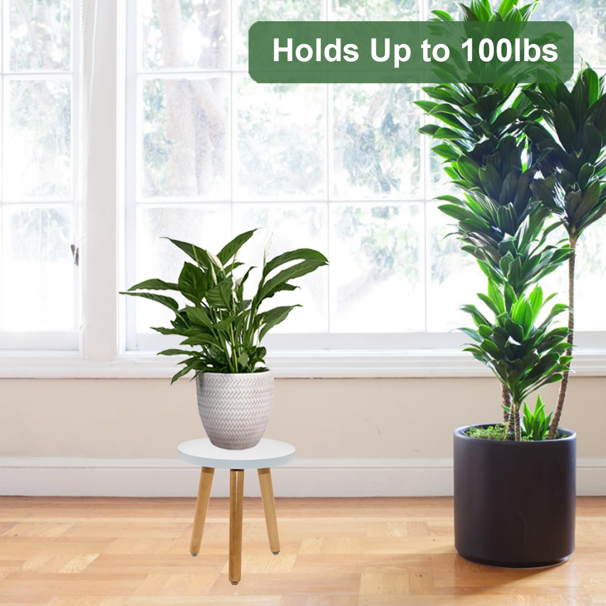 ARTORA Wood Plant Stand, Modern Plant holder Small Flower Pot Stool Decorative Planter Stand for Indoor Plants (Blue&White)