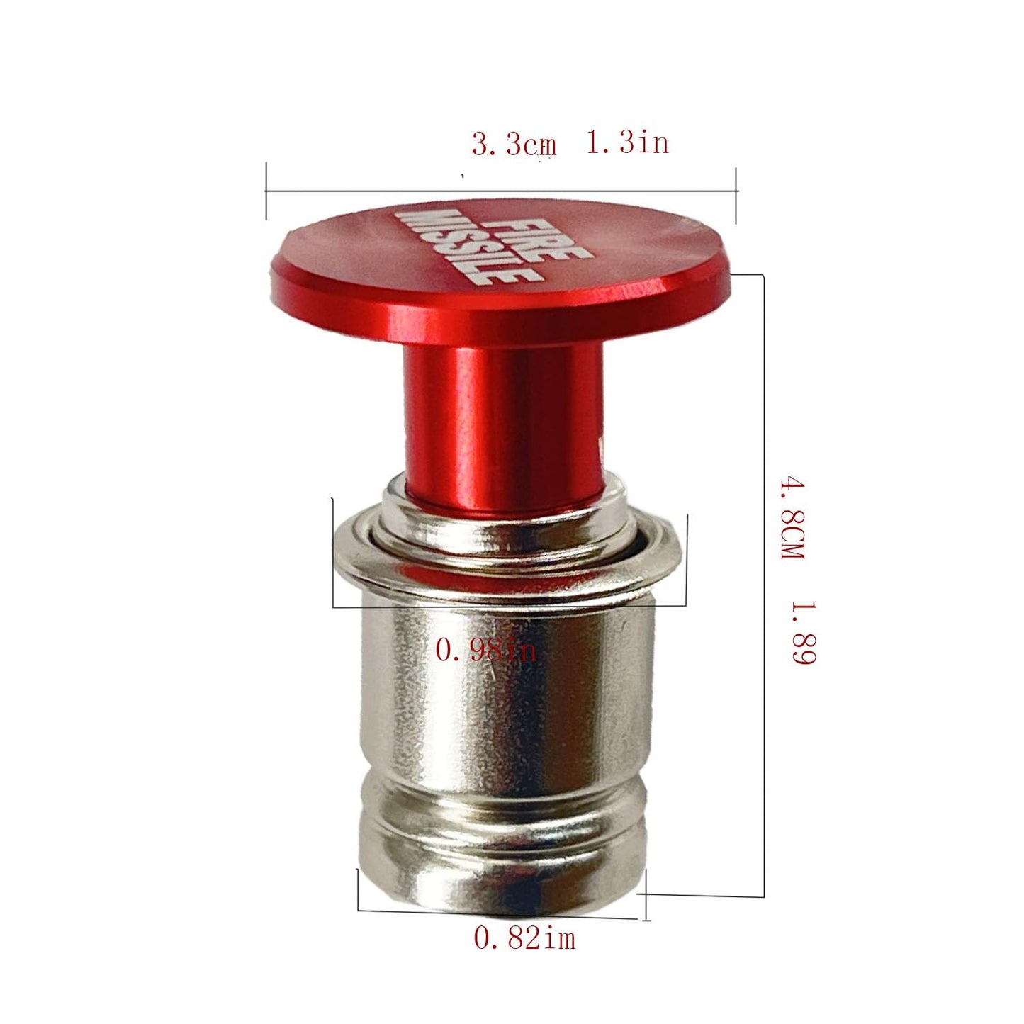 FainWan Fire Missile Button Cigarette Lighter Cover,Car Cigarette Lighter Replacement, Universal Design Fits Most Vehicles with Standard 12 Volt Power Source (Fire Missiles)