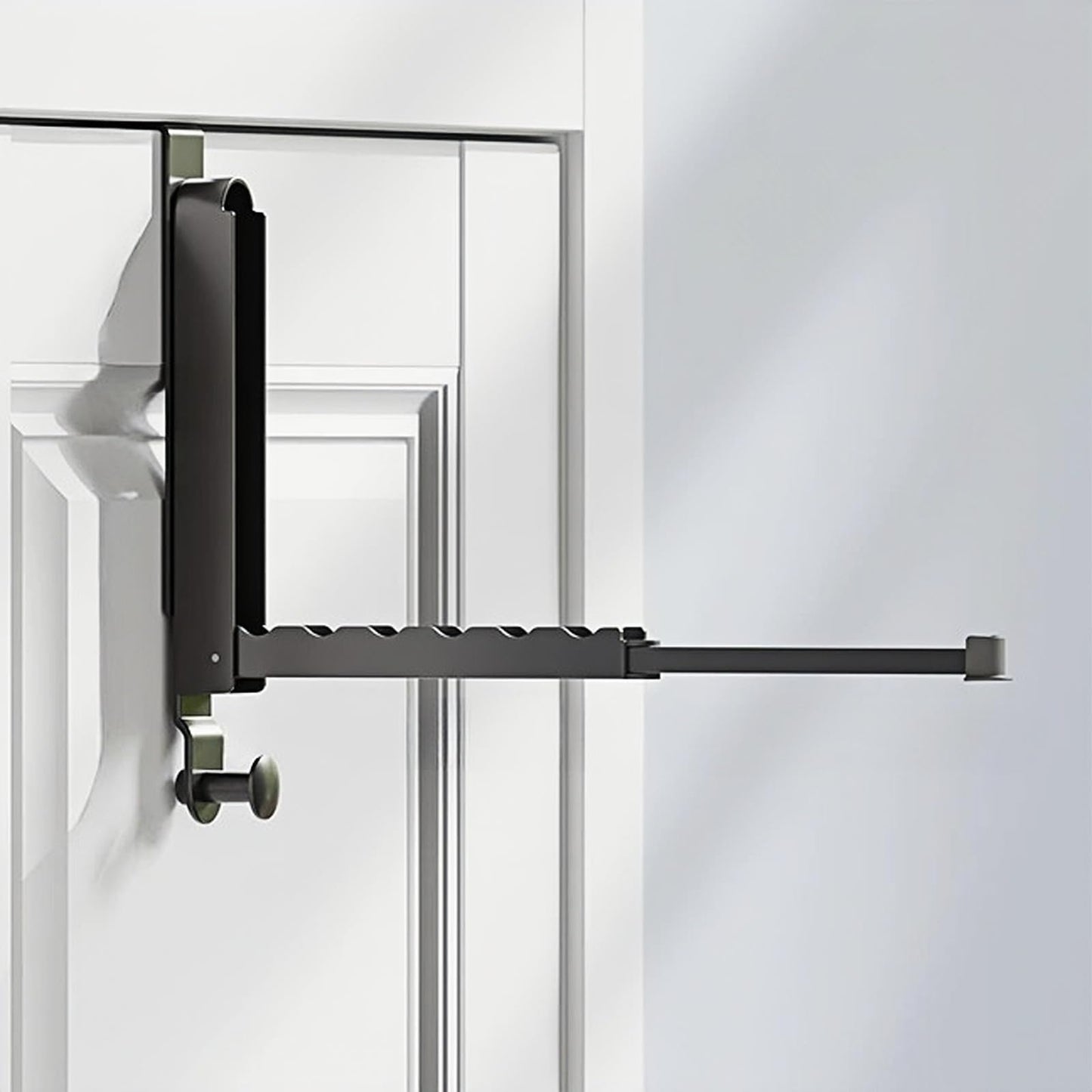 KLEVERISE 2 Pack Foldable Retractable Over The Door Drying Rack, Space Saving Behind Over Door Hooks for Hanging Clothes, Hats, Bags, Towels, Ideal for Travel and Easy to Carry (Gray)