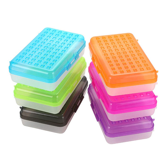 BTSKY Pack of 6 Multipurpose Utility Storage Box with Lid Snap Closure - Large Capacity Pencil Box for School Supplies, Plastic Pencil Case Organizer Box For DIY Beads Supplies