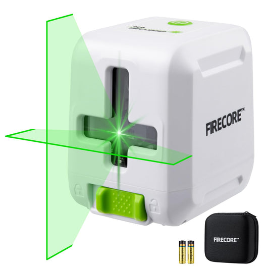 Firecore Cross Line Laser Level Self Leveling, DIY Indoor Green Beam Lazer Leveler Tool with IP54 Rating, Niveau Laser for Hanging Pictures Wall Painting Cabinet Shelves Light Installation