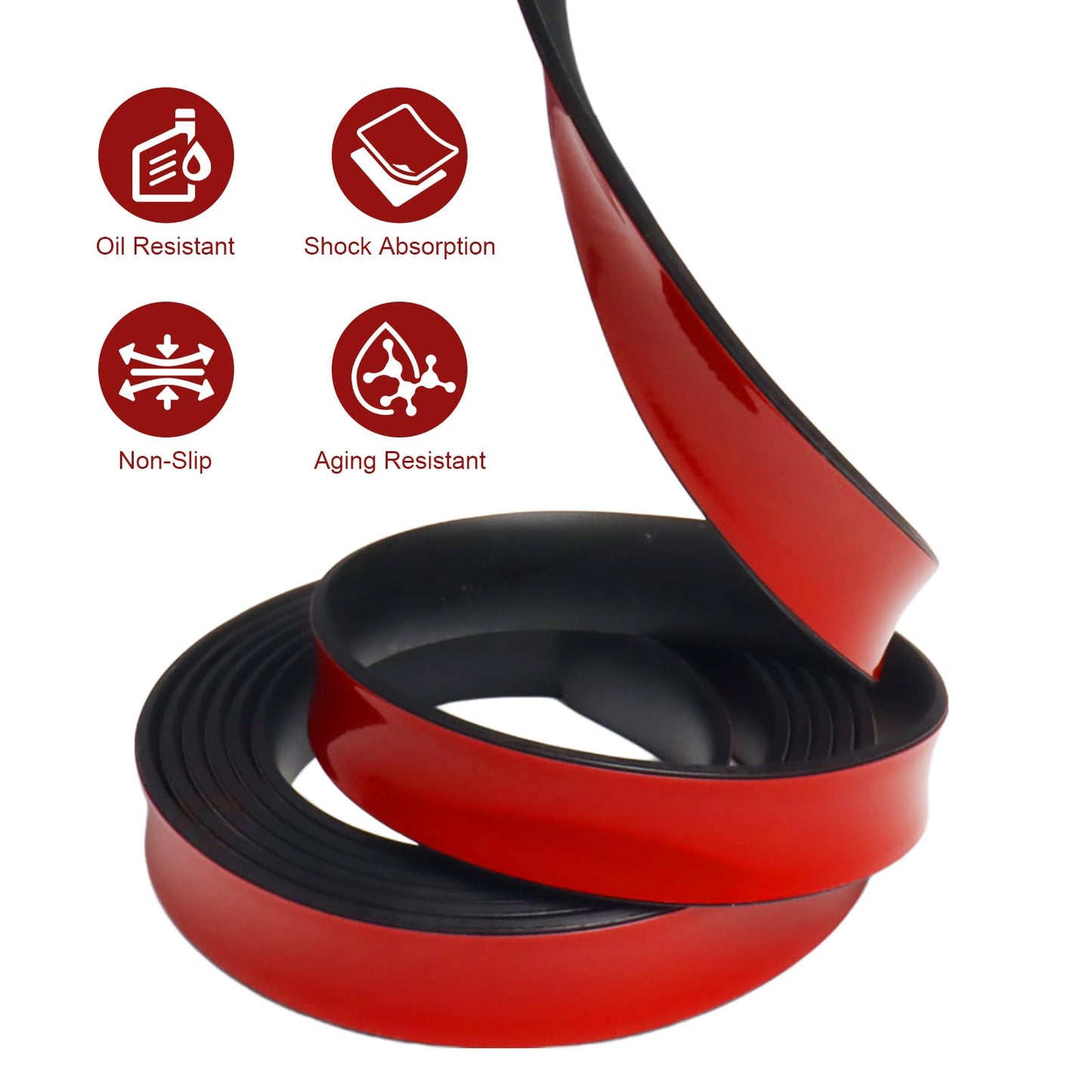 VUAOHIY Neoprene Rubber Strips Self Adhesive Solid Rubber Seal Strips for DIY Gasket Materials, Oil-Resistance, Sound Reduce and Anti-Slip for Flooring, Pads (2 In x 1/8 In x 20 Ft)