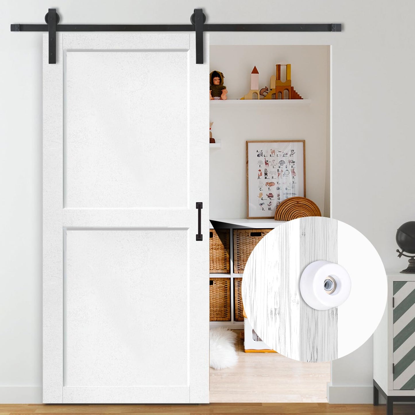 Sliding Pocket Door Hardware Kit, Sliding Door Top Hanger Rollers Wheels for 1-3/8 Inch Thick Doors, Johnson Part 1125 & 1500 Hardware Compatible with 100, 134F, 138F, 2610F Series
