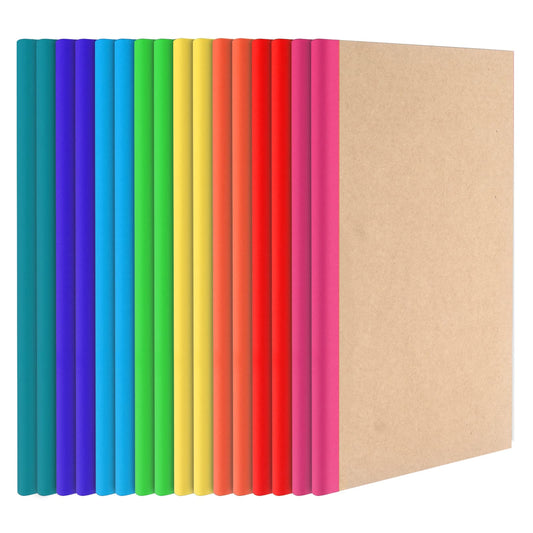 16-Pack Composition Notebook Journals, Lined Blank Travel Rainbow Spine Journal Bulk, 60 Pages Soft Cover Composition Notebooks for Women Girls College Students Office School Supplies, 8.3 X 5.5 in