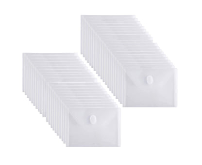 YESSART 5x7 Small Plastic Envelopes Hook Loop Closure Receipt Storage Holder 40 Pack
