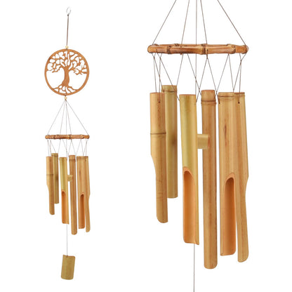 AUXSOUL Bamboo Wind Chimes, Wooden Windchimes Music Hanging Ornament Decoration for Outdoor, Indoor, Home, Garden, Patio, Porch, Yard, Farmland and Balcony(Tree of Life)