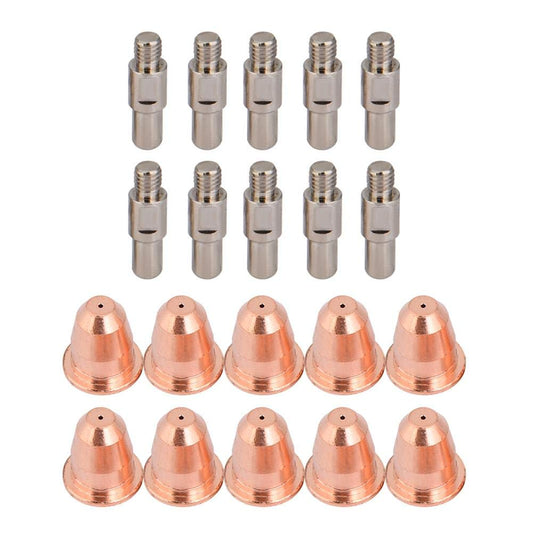 Plasma Torch Accessories Cutting Nozzle Tool 10Pcs PR0110 Electrode and 10Pcs PD0116-08 Nozzles, Welding Machine Electrode Consumables
